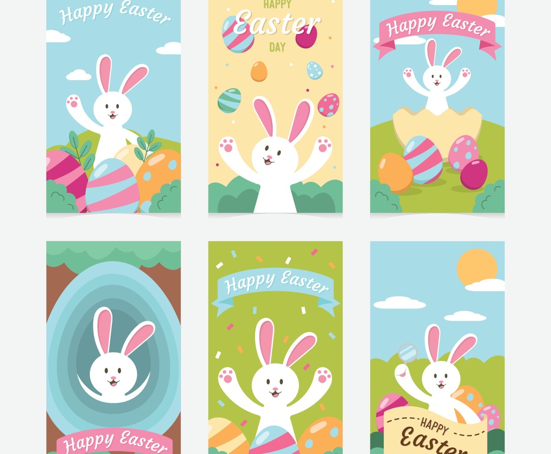 Social Media Post for Easter with White Rabbit