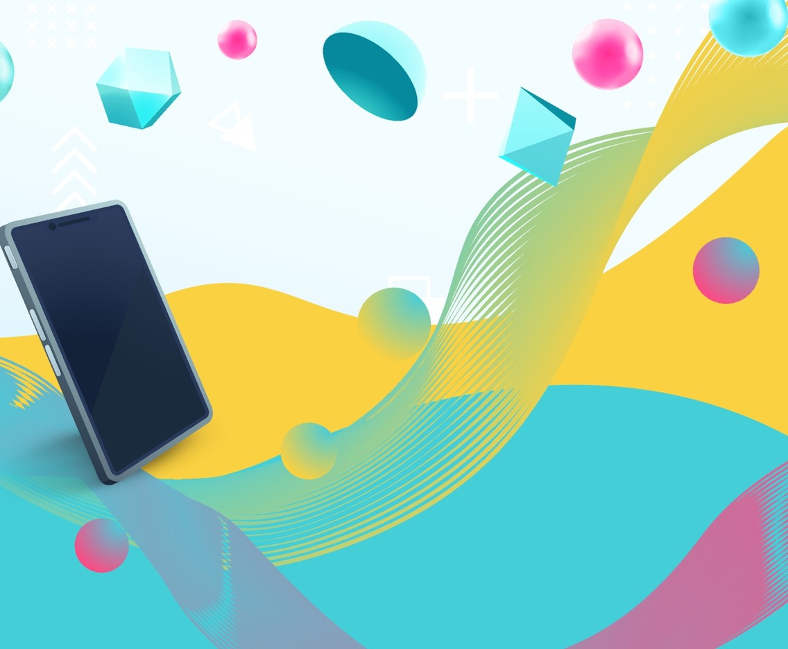 Smartphone Geometric wave background