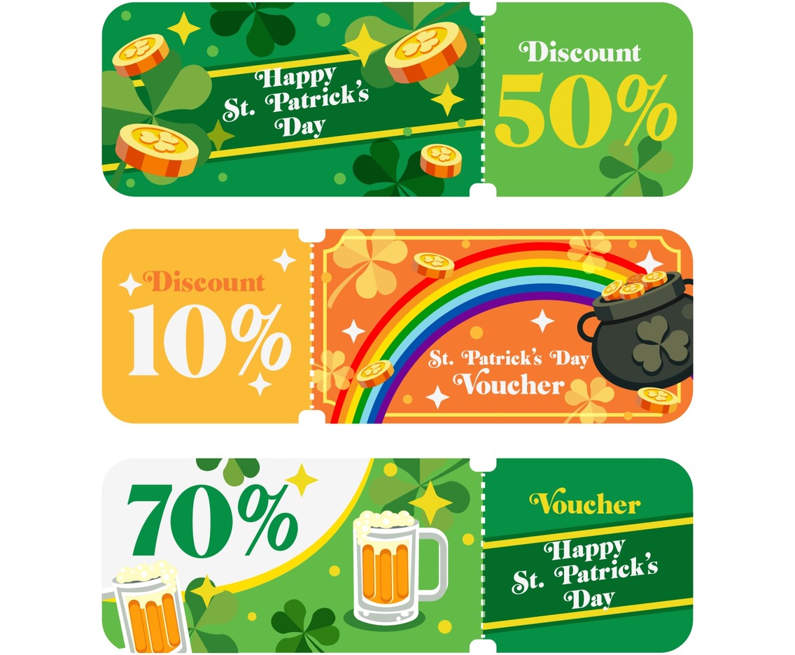 Set of Saint Patrick Day Voucher promo