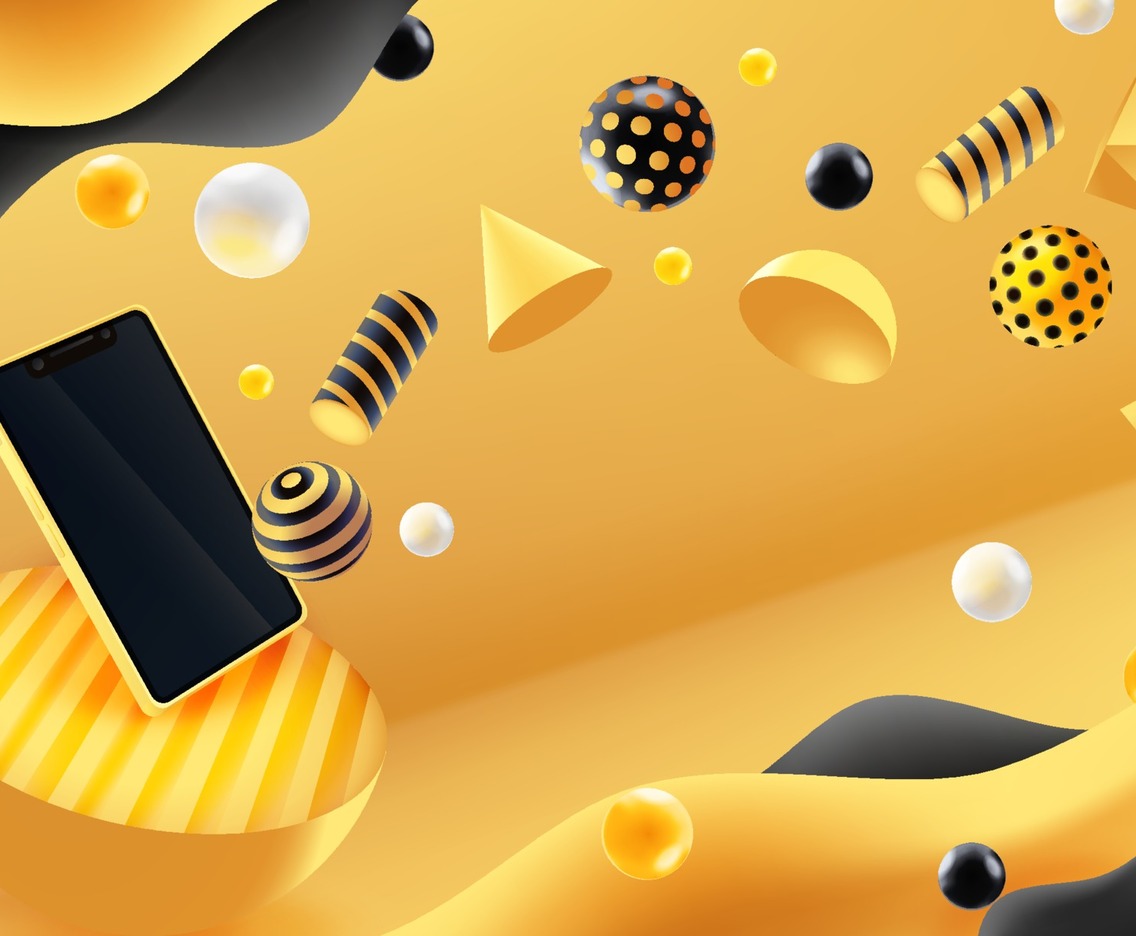 Geometric wave background with smartphone