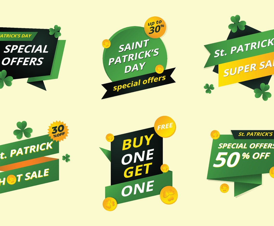 Saint Patrick's Day Label for Marketing and Promotion