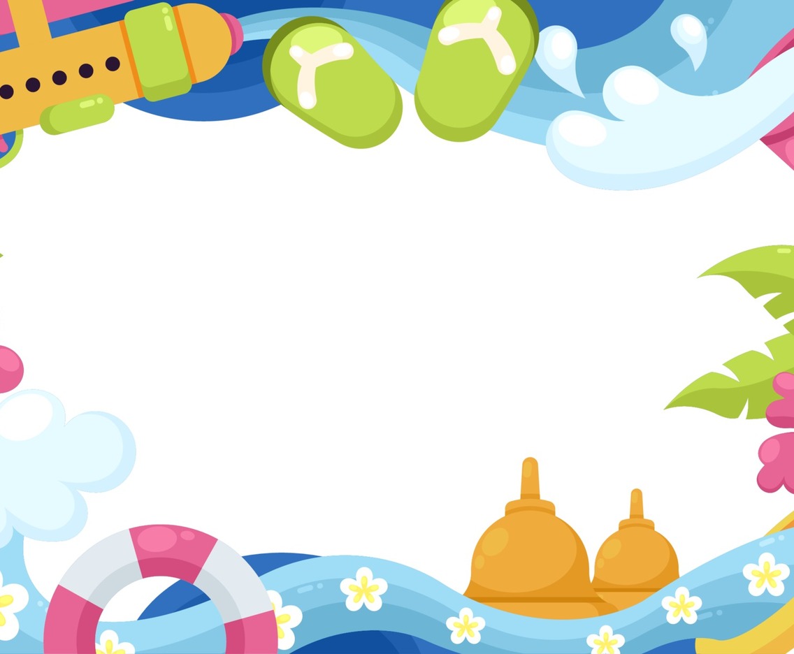 Colorful Border of Songkran Festival