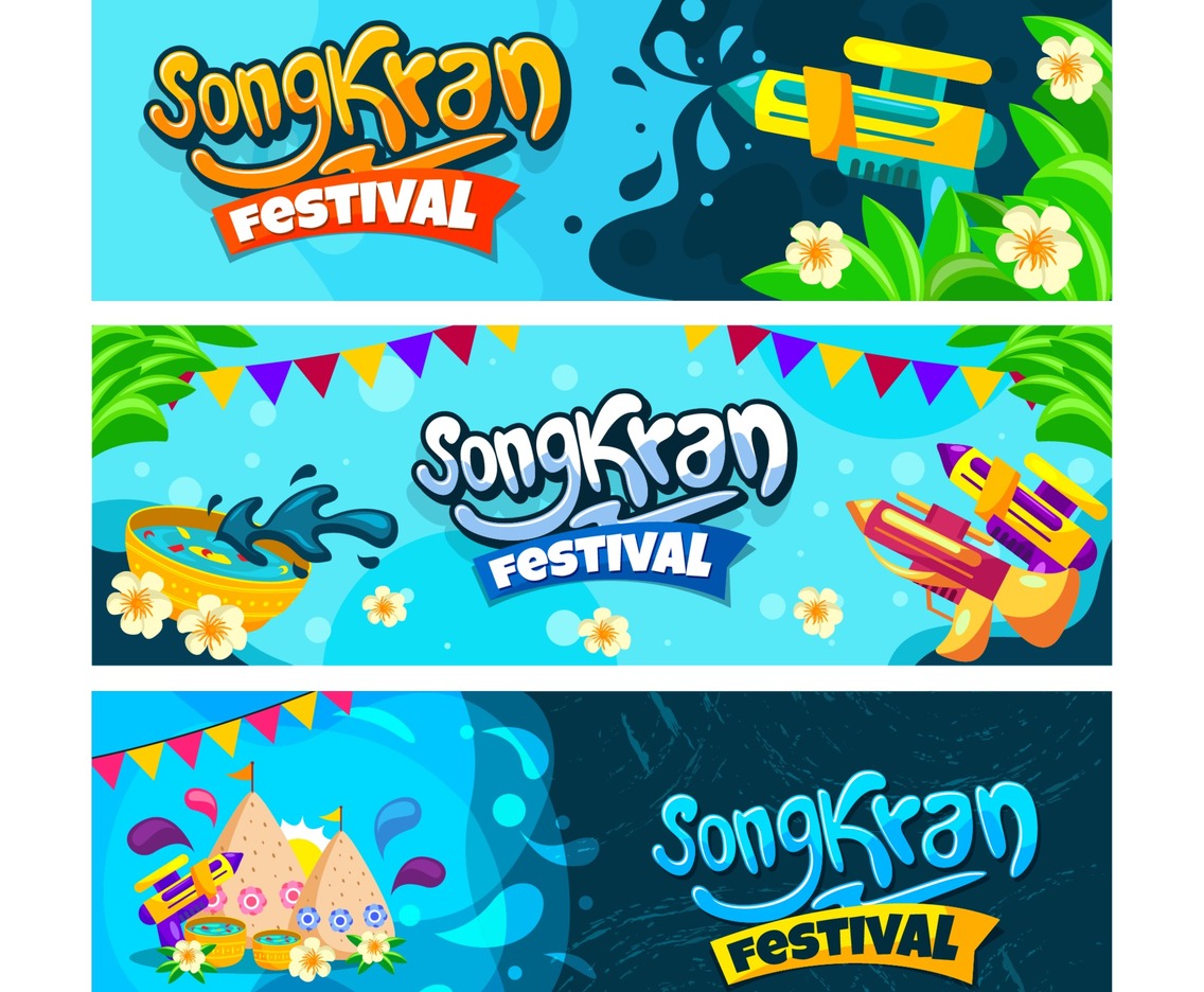 Songkran Festival Banner Collection