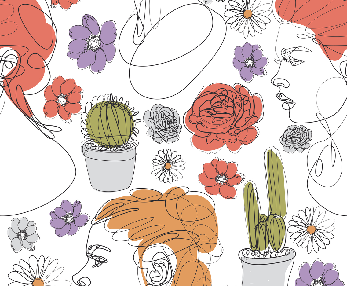 Woman Line Art Pattern