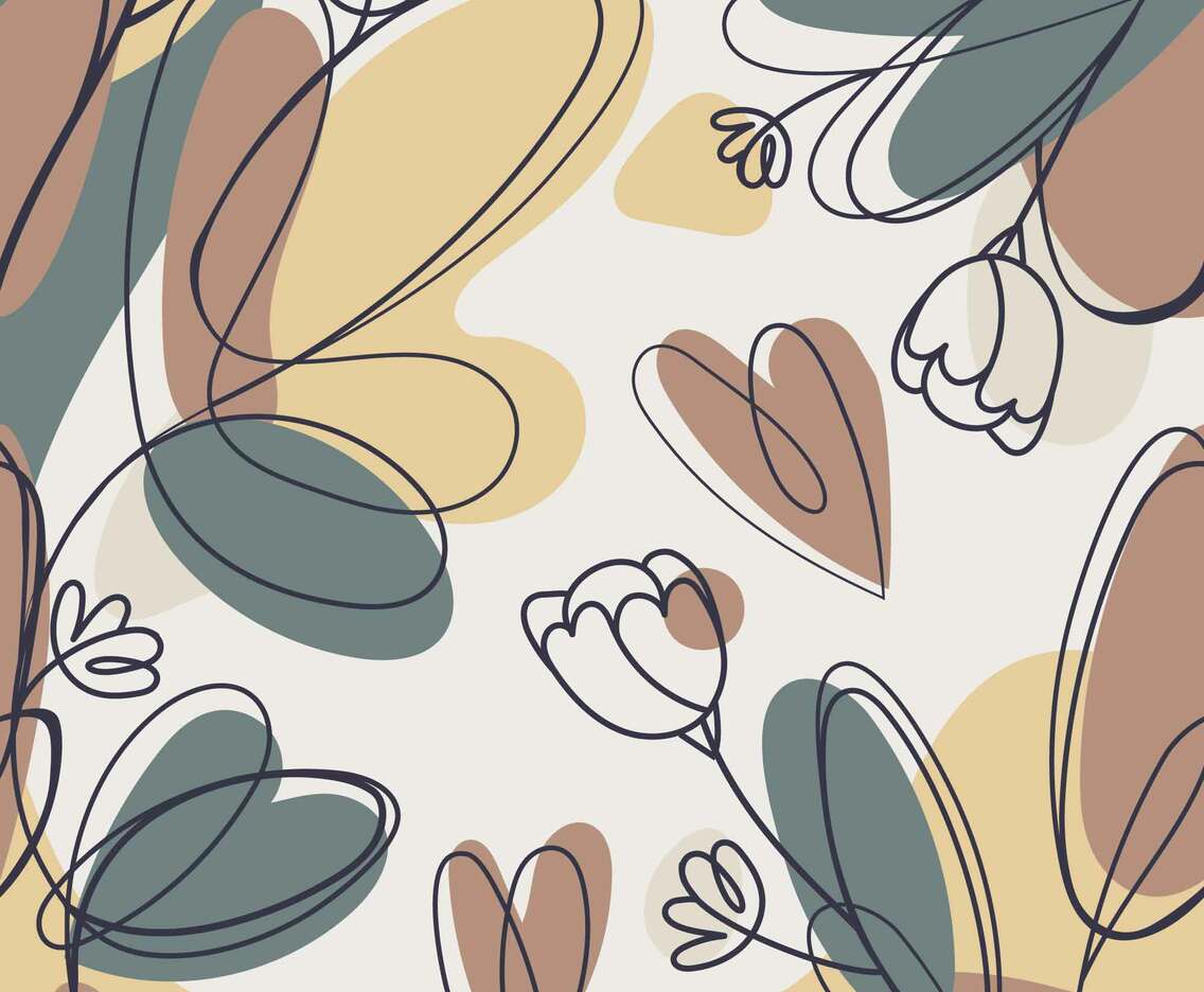 Botanical One Line Art Background