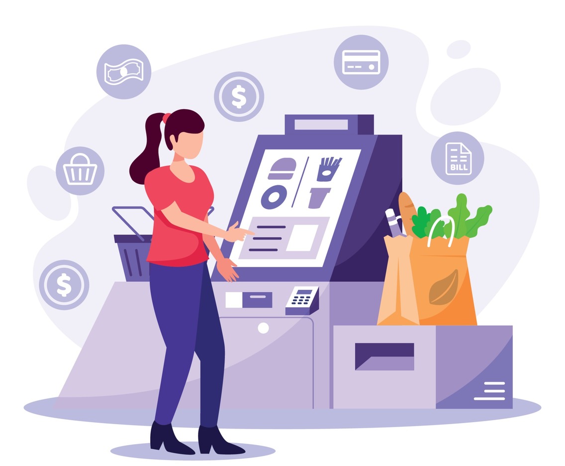 Flat Design Untact Payment Shopping