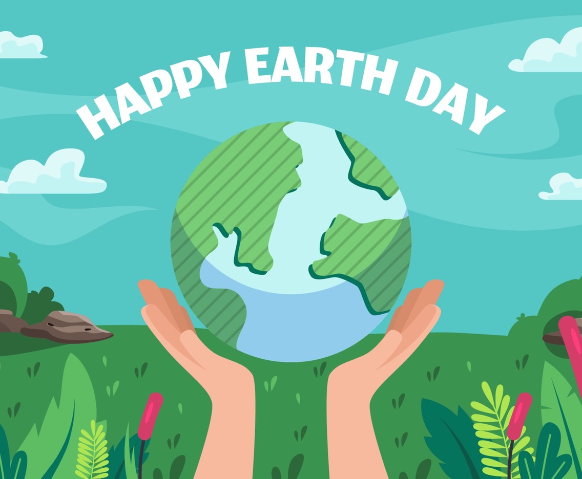 Flat Happy Earth Day