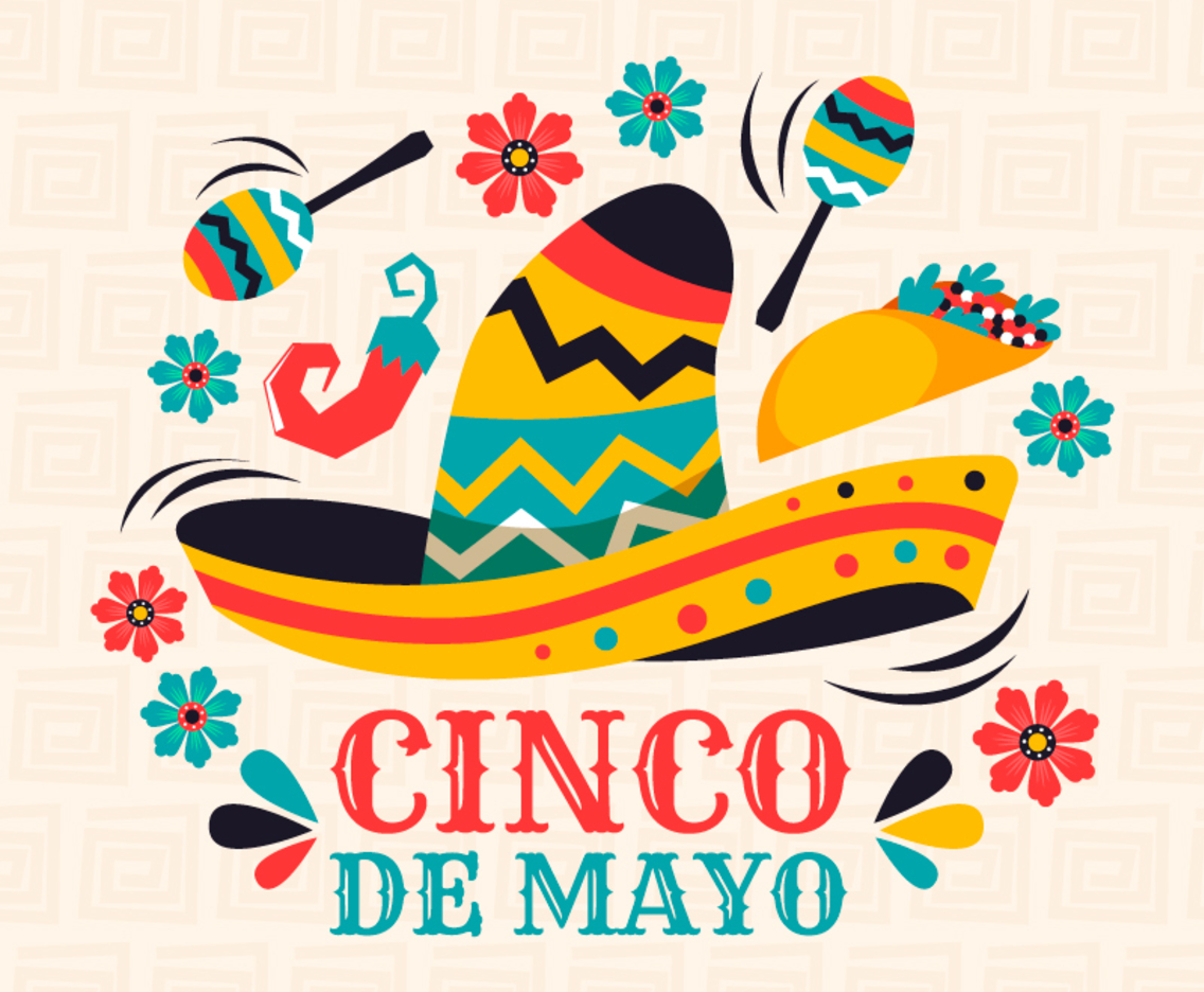 Mexican Sombrero Hat with Maracas Taco