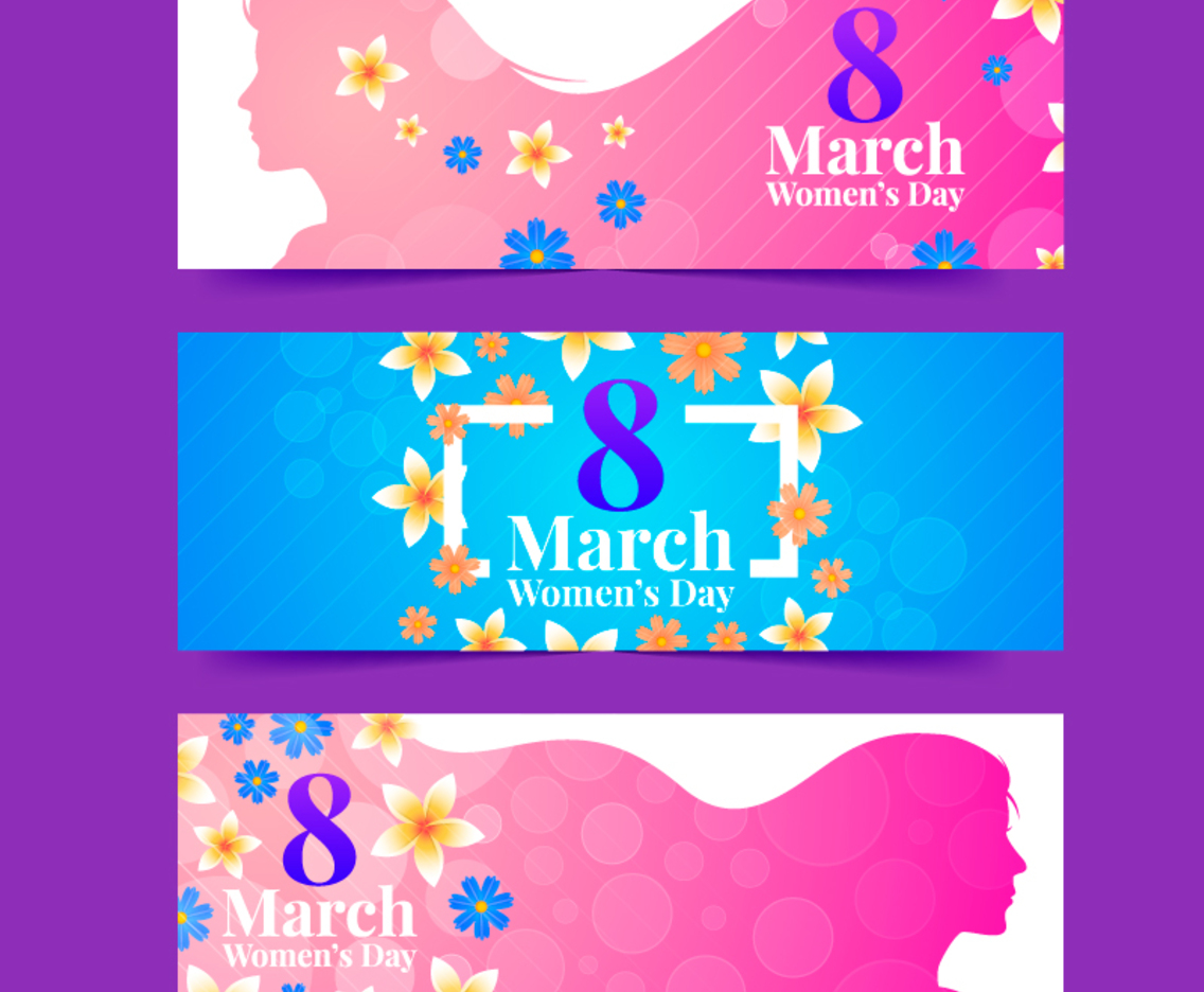 Women Silhouette with Flower Ornament