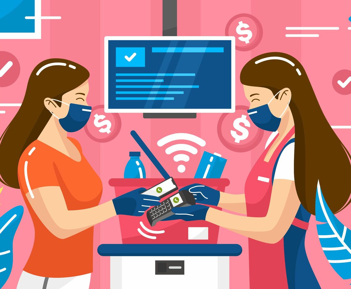 UNTACT Contactless Cashier Payments in Supermarket