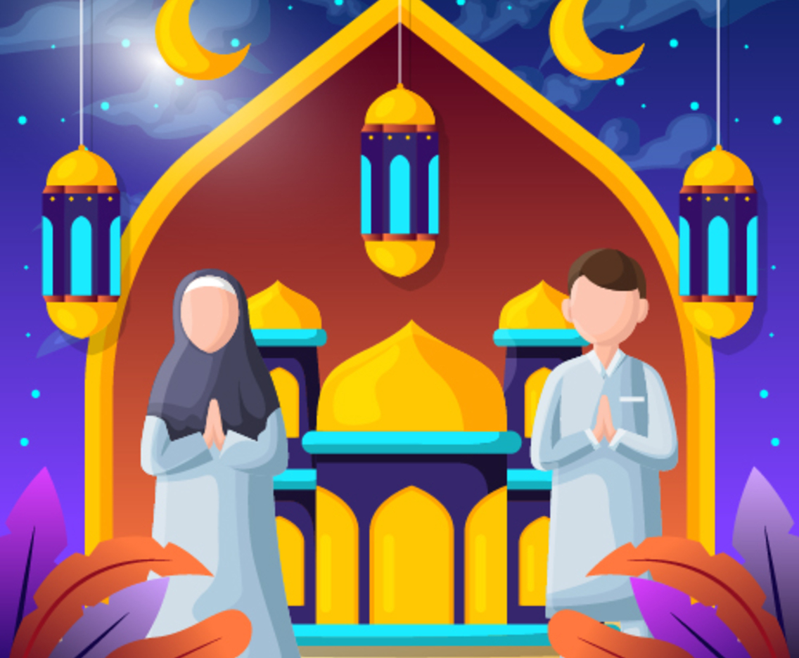 Isra Miraj Celebration with Children and Mosque