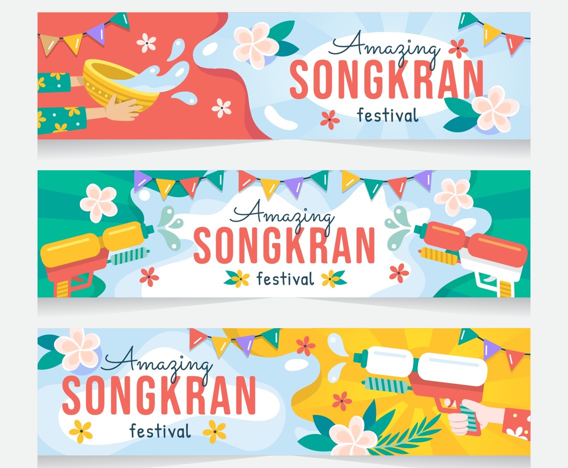 Amazing Songkran Festival Banner