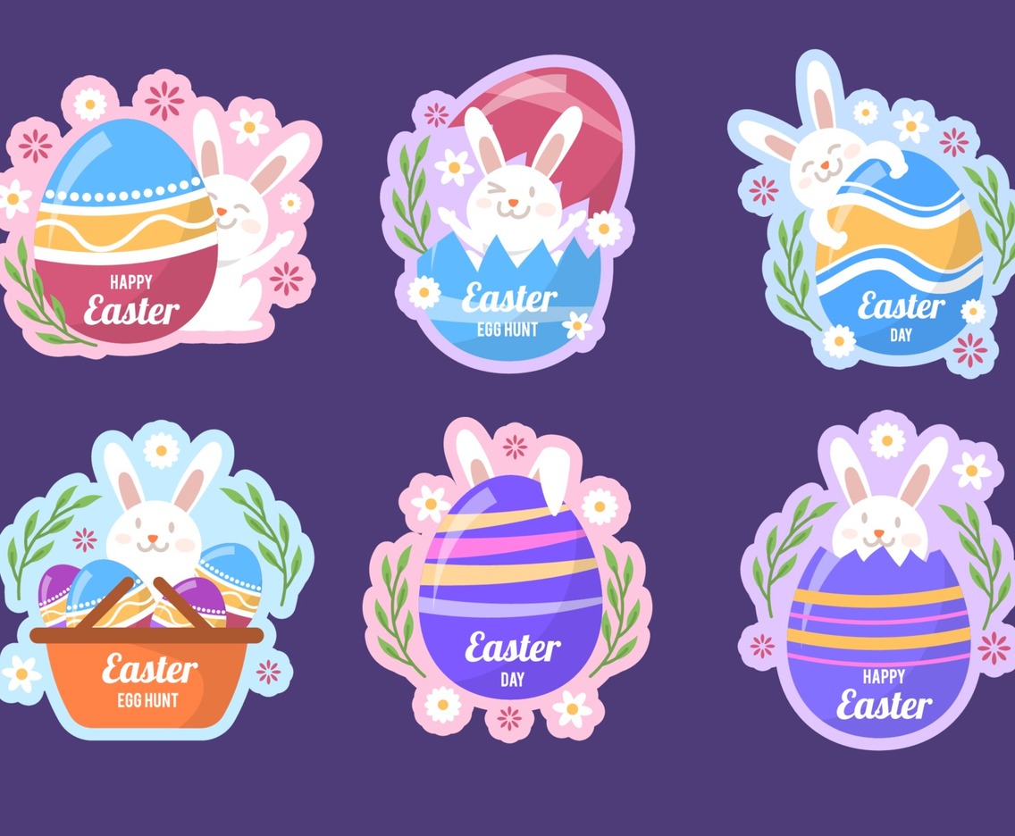 Cute Easter Festivity Sticker Collection