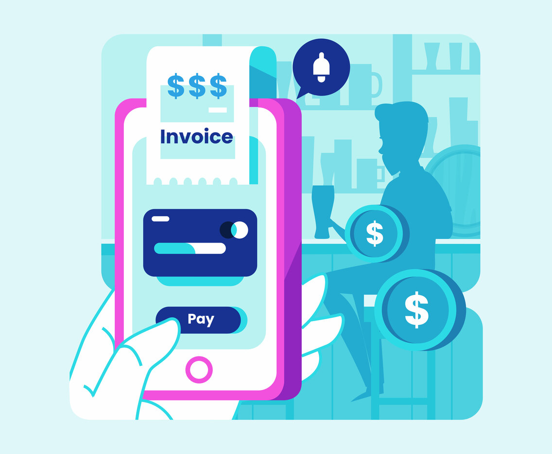 Smart Mobile Payment Concept in Bar