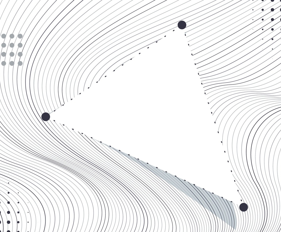 Fluid Lines Background With White Connected Triangle