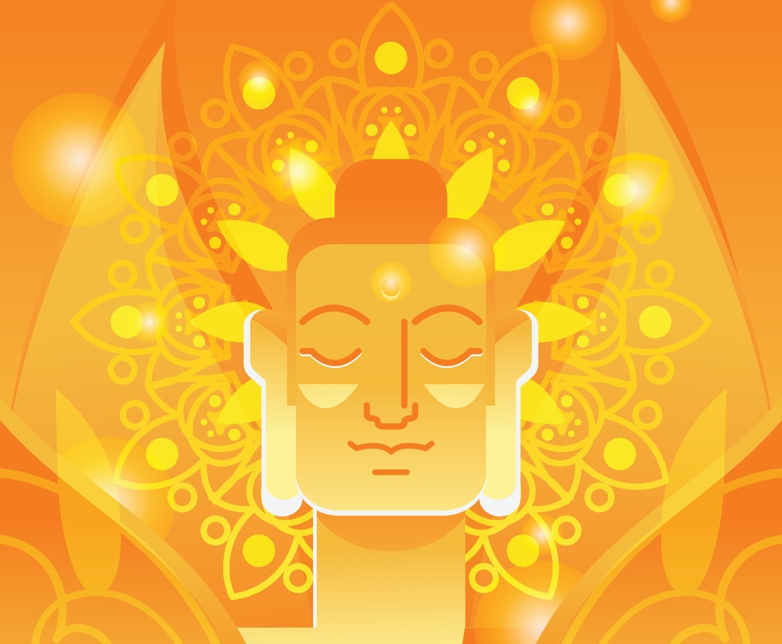 Budha Concept in Orange and Yellow Glow