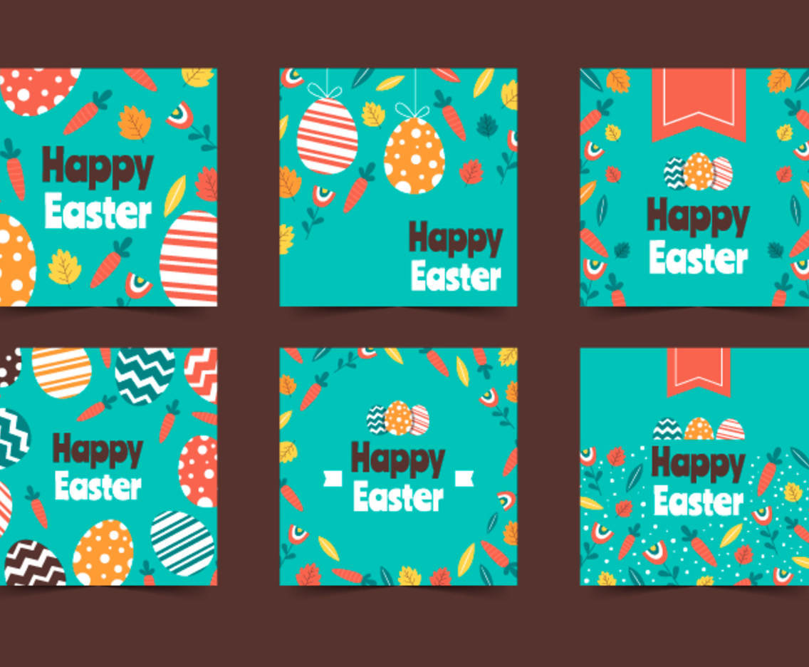 Cute Easter Egg Social Media Post Template