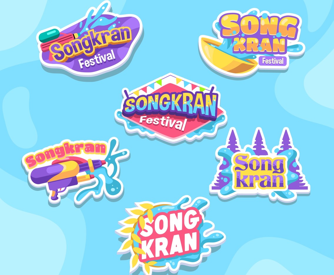 Fun Songkran Water Festival Sticker