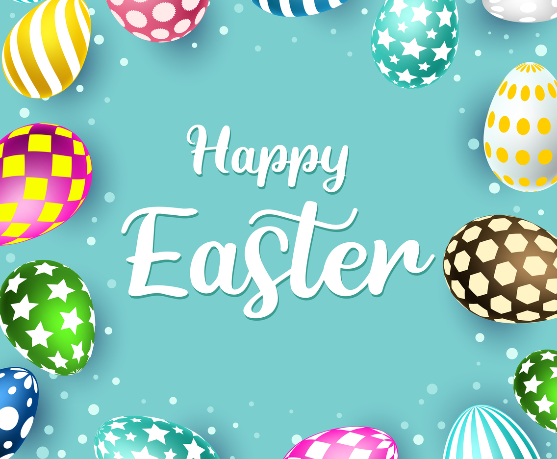 Happy Easter with Different Eggs Pattern