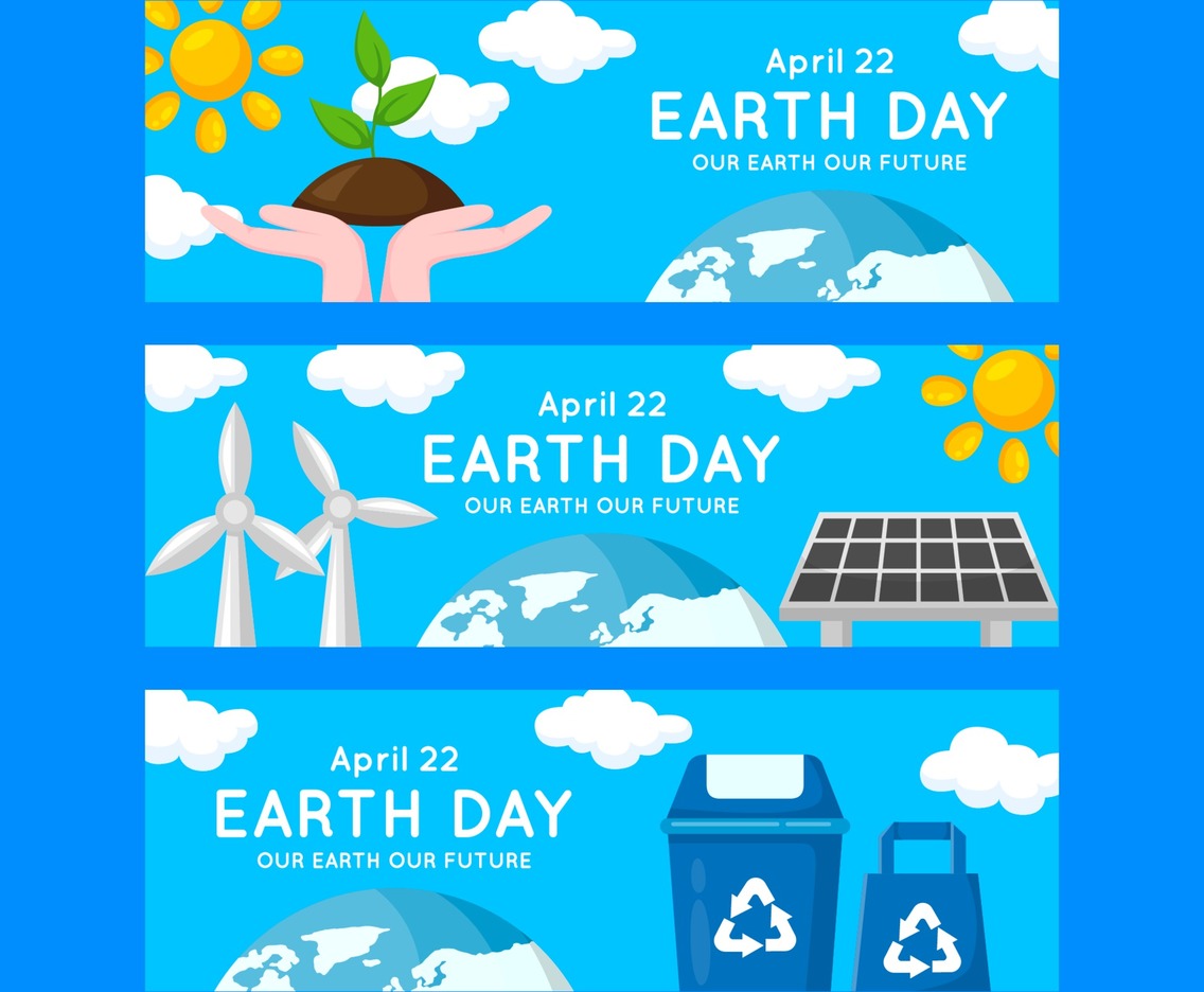 Earth Day Banner Collection in Flat Design