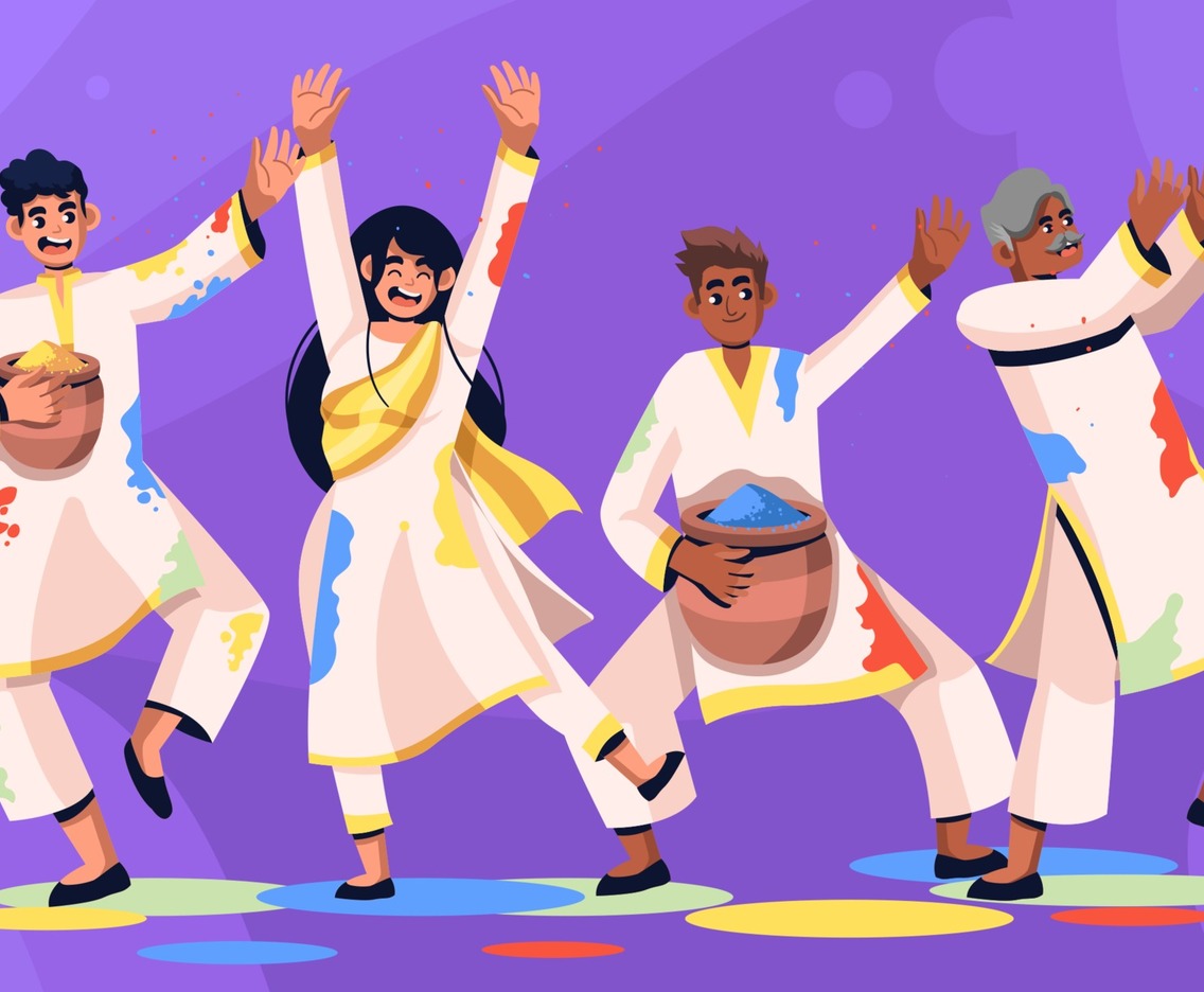 Fun Character Celebrate on Holi Festival