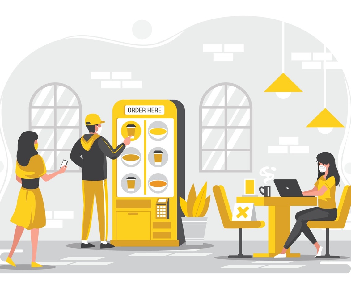 UNTACT Self Service Kiosk in Cafe Shop Concept