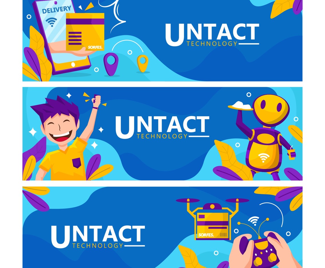 Untact or Contactless Technology Banner Collection