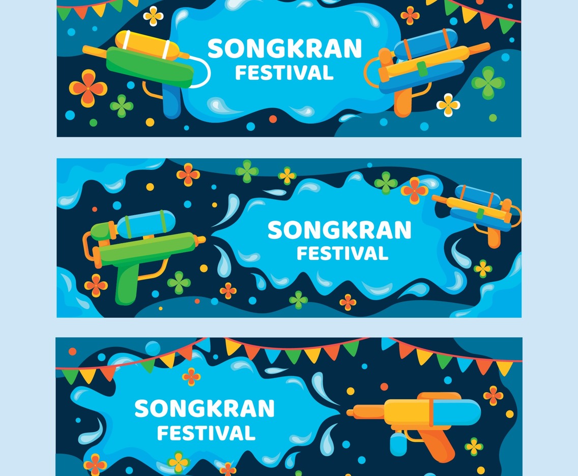 Songkran Celebration Festival Banner Template