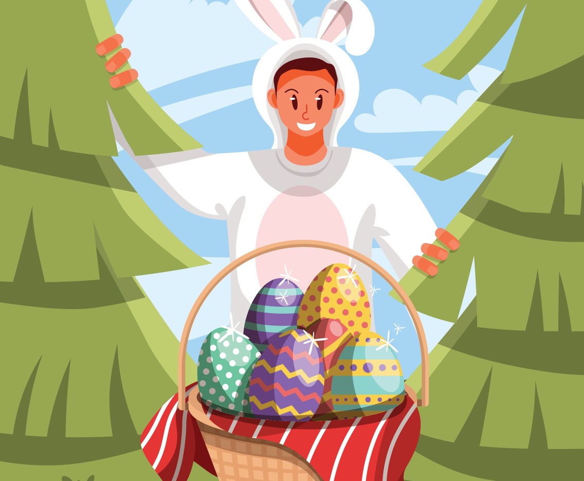 Finding Eggs Activity on Easter Day