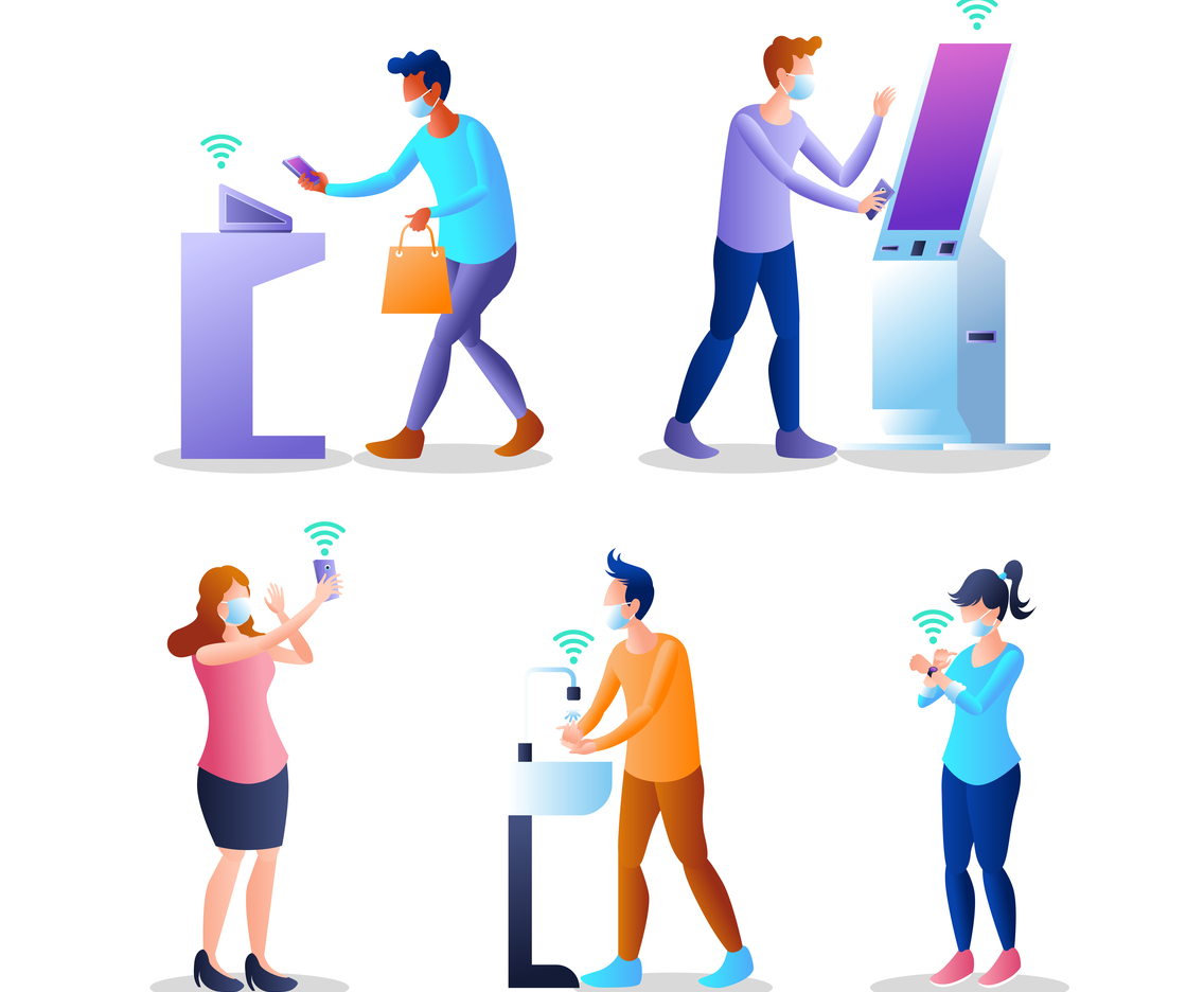 Contactless Technology Human Characters Design