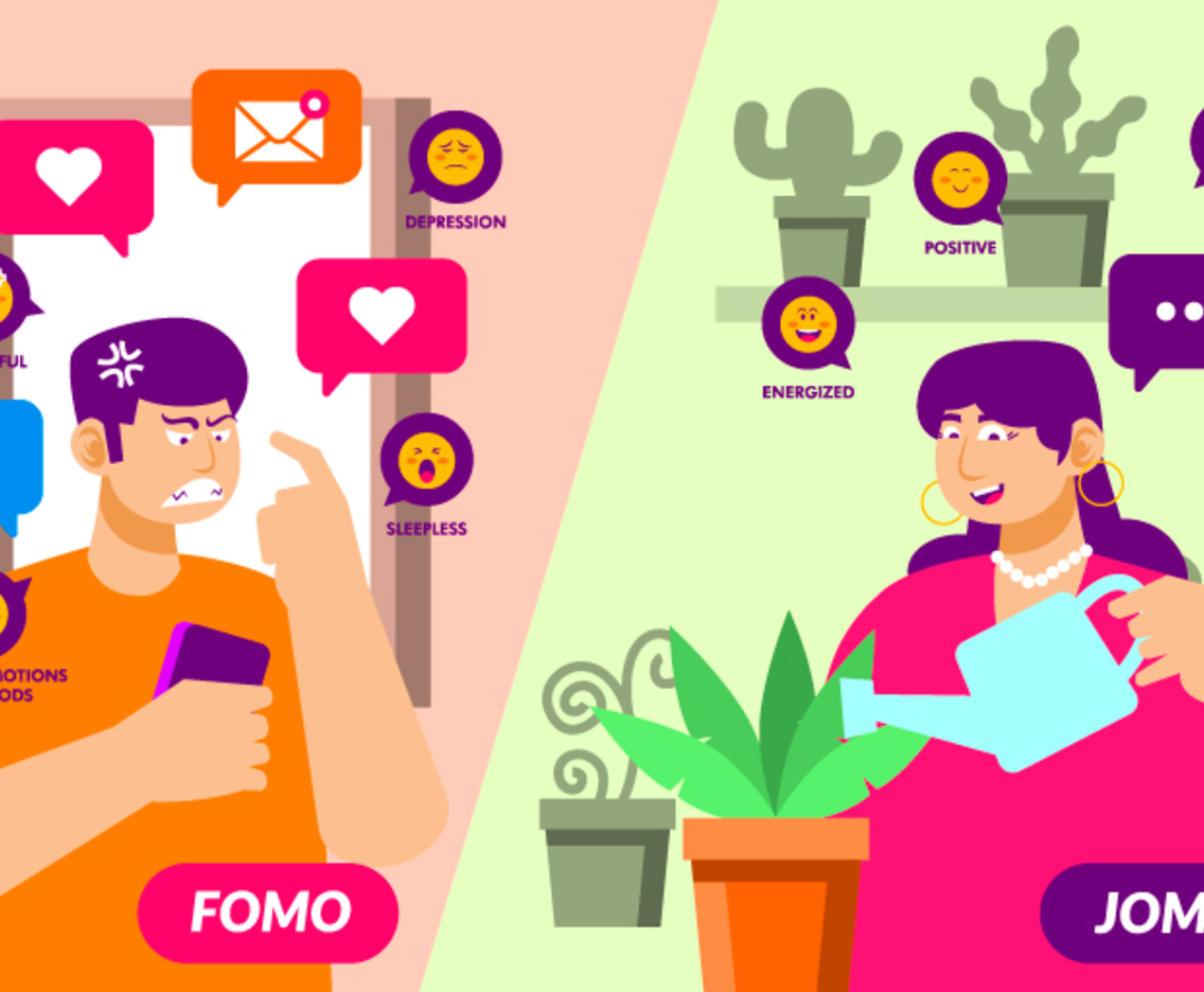 Fomo Jomo Infographic Scene Comparism