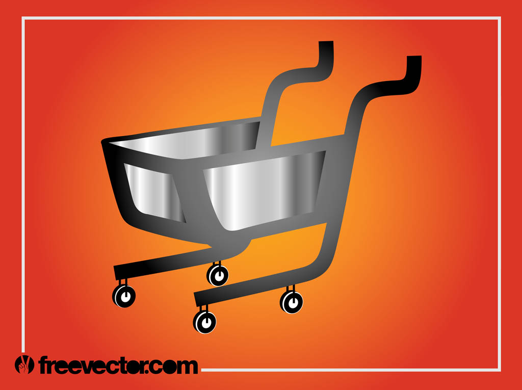 Silver Shopping Cart Graphics