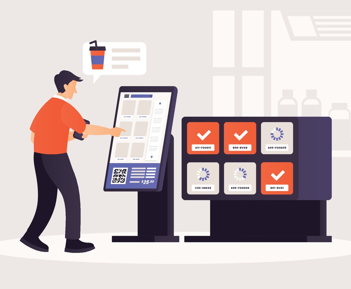 Man Using an Untact Technology Ordering Food