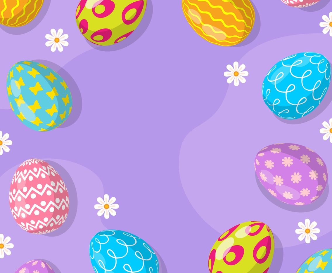 Easter Eggs Background in Flat Design