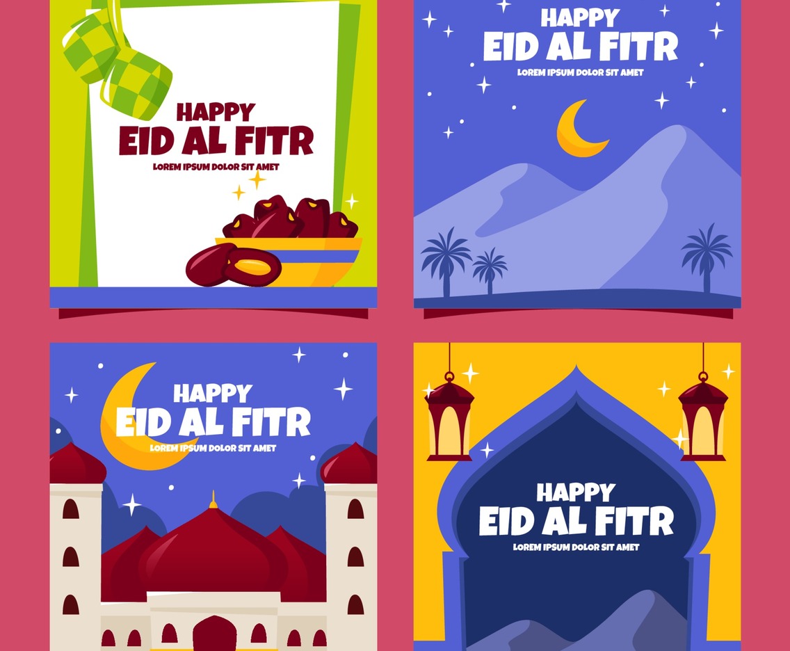 Eid Al Fitr Card Set