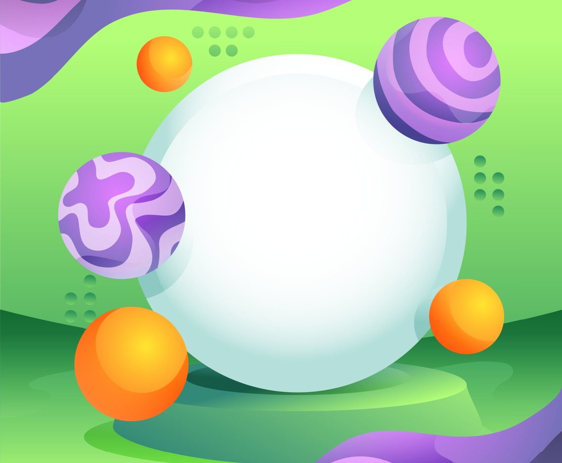 3D Green Balls Background