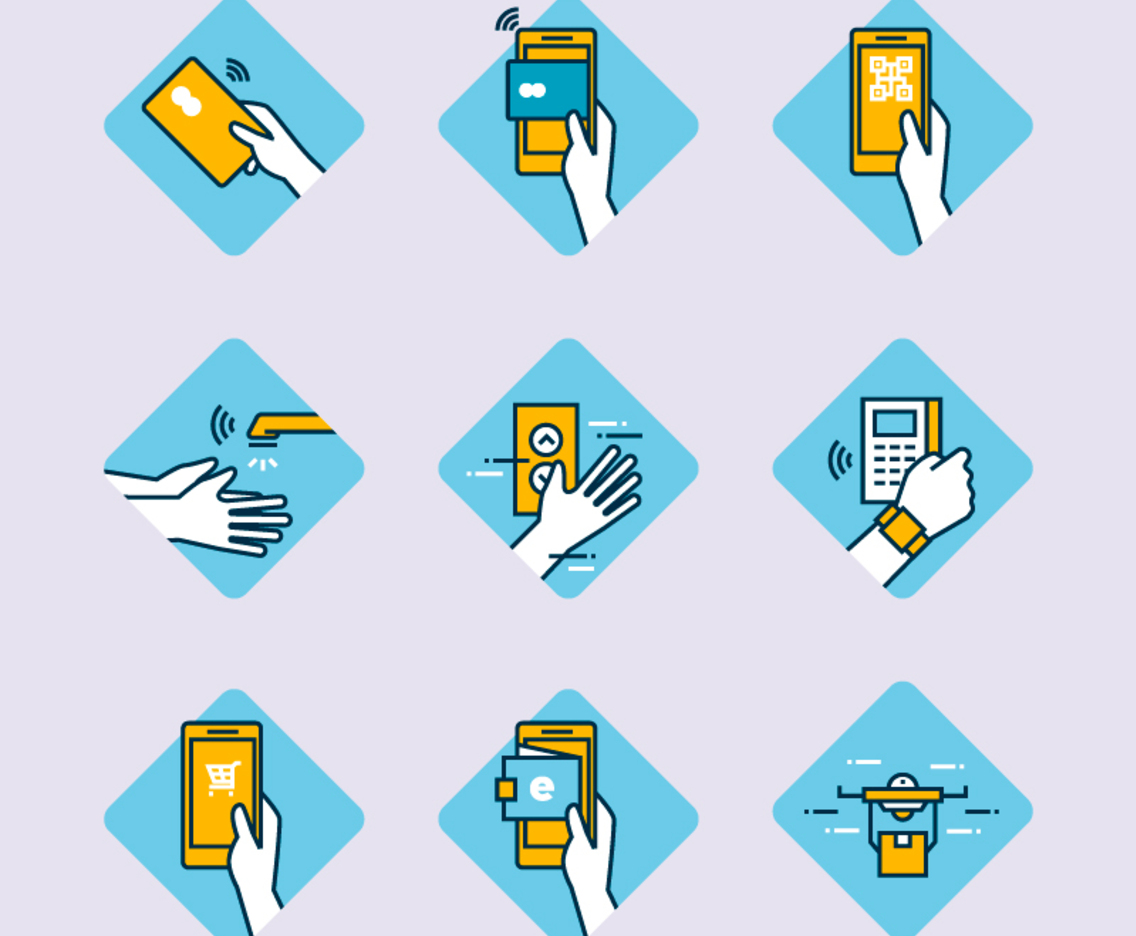 Untact Cashless Technology Icon Collection