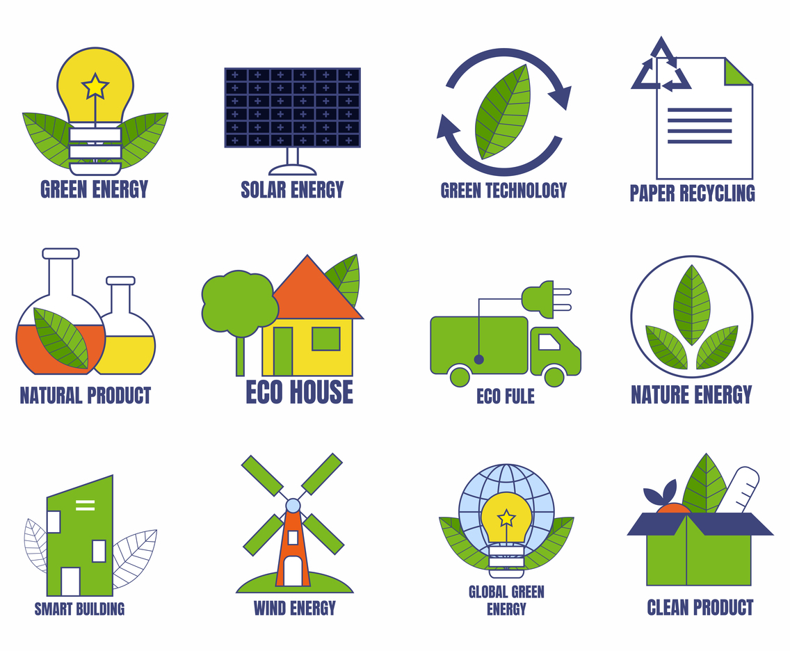 Eco Gardening Icon Set