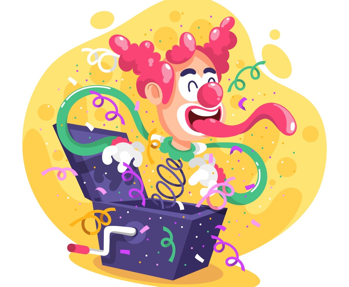 Pop Up Box With Clown, Confetti and Surprises