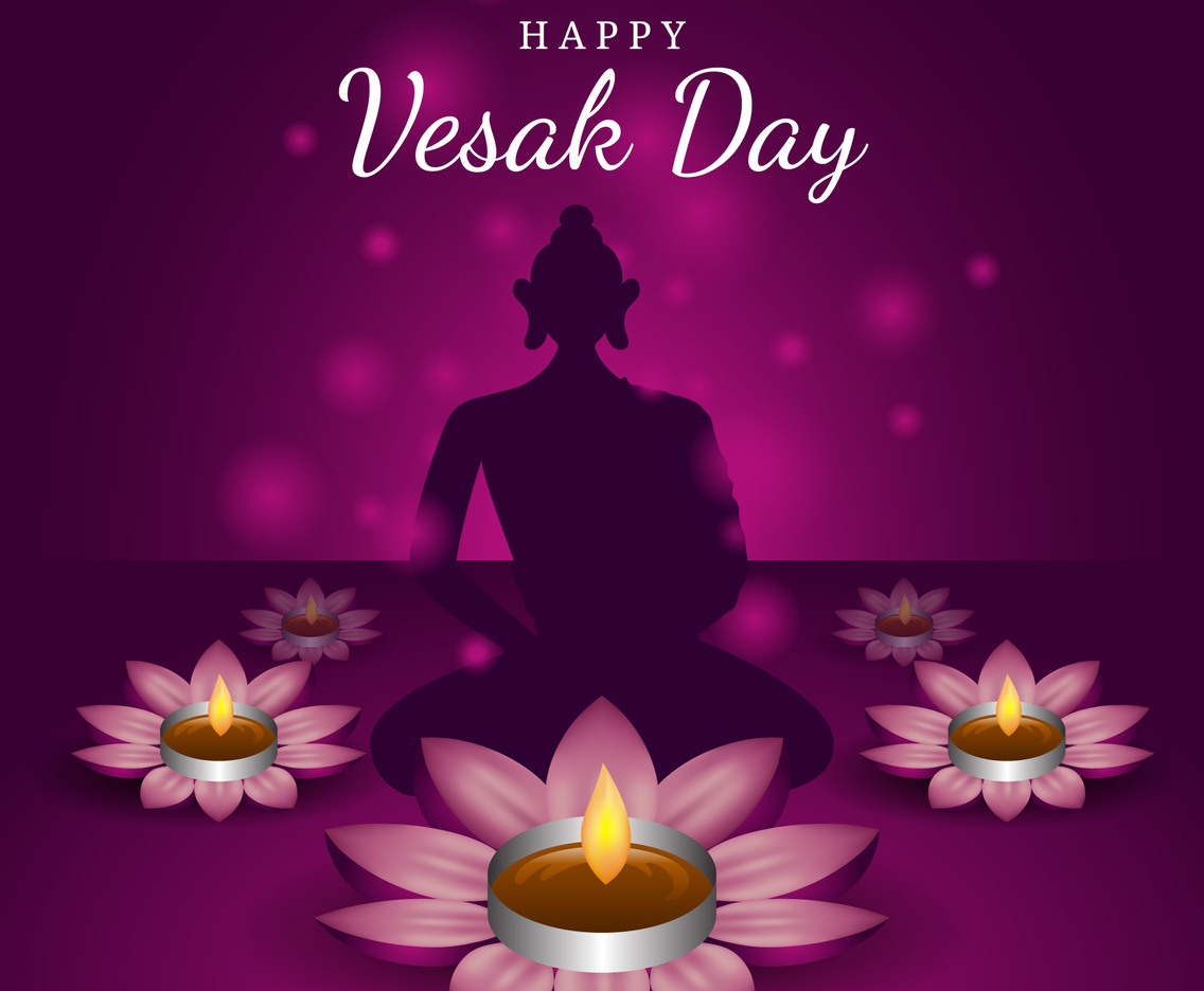 Vesak Day with Purple Background