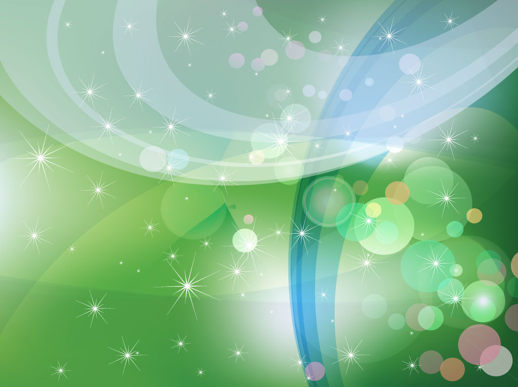 Abstract Green Sparkles Background