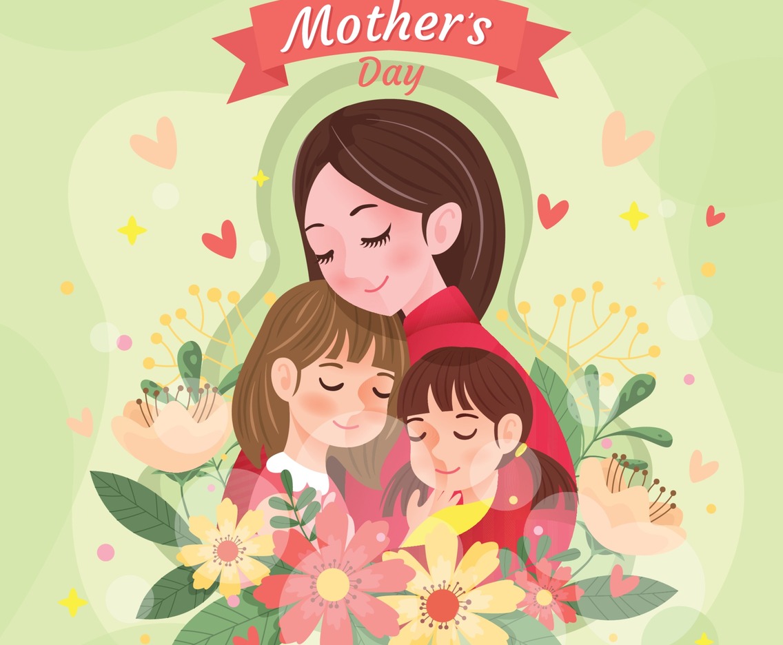 Mother Hug Her Daughter with Love