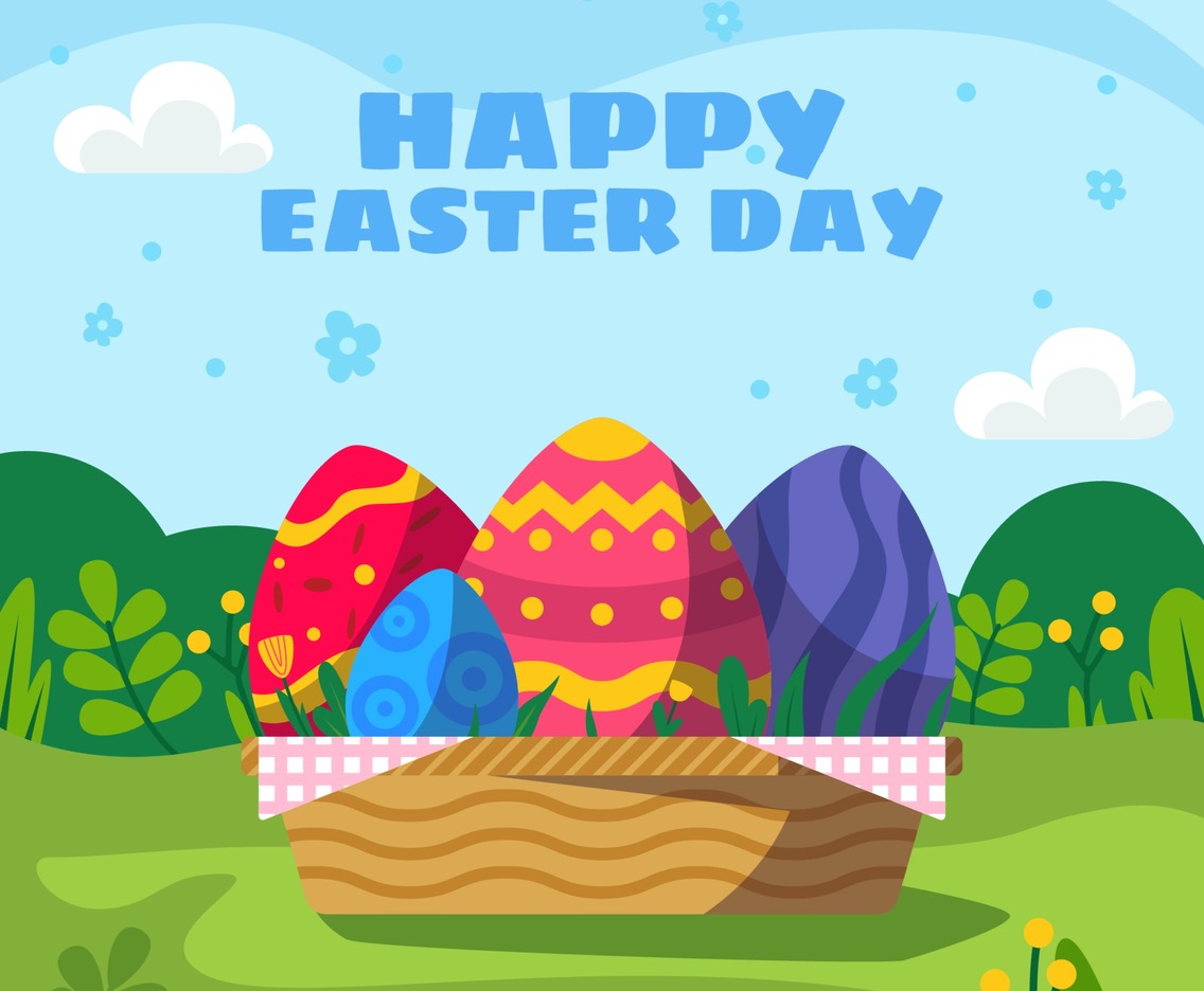 Happy Easter Day Eggs Background