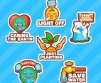 Cute Character of Care for Earth