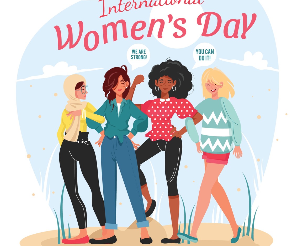 International 8 March Women's Day Cute Character.