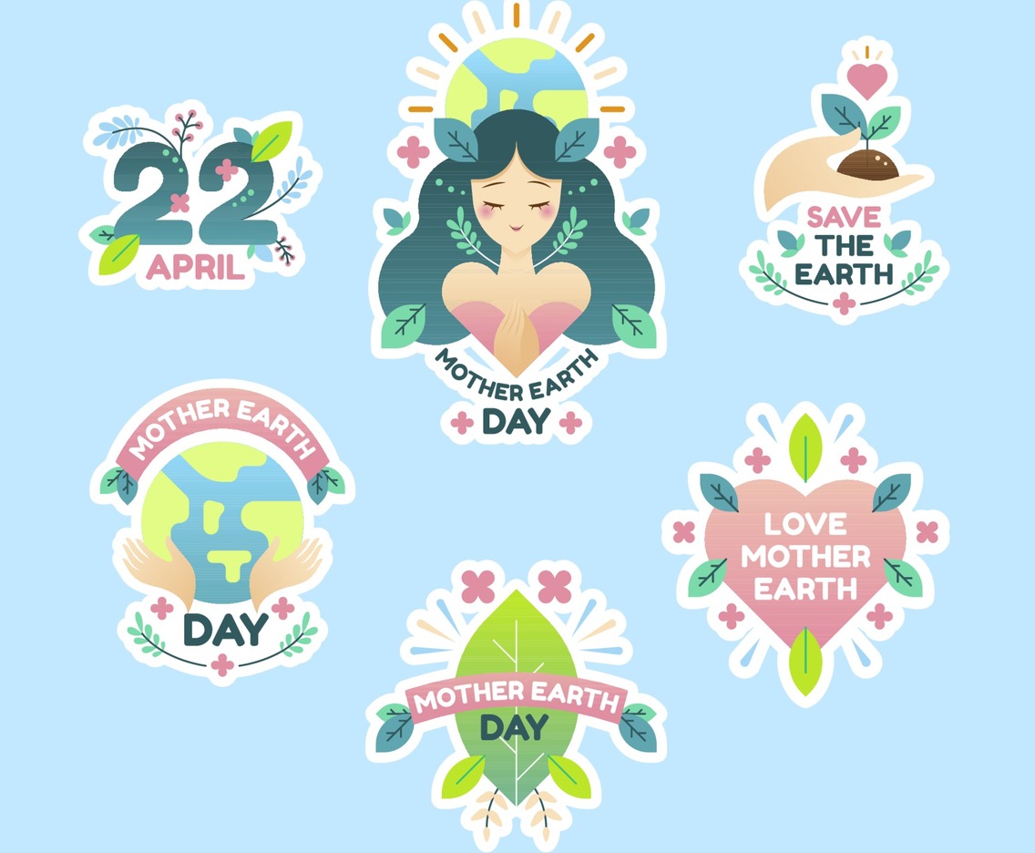 Cute Earth Day Collection Sticker