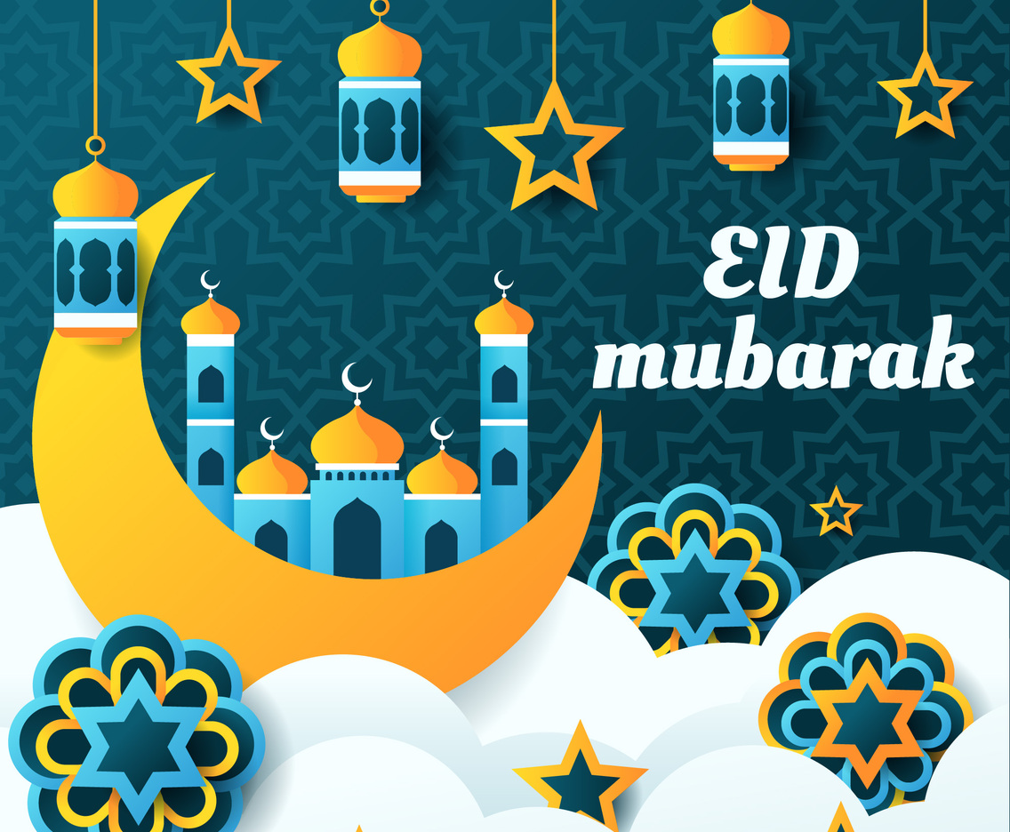 Eid Mubarak Concept with Decorative Elements