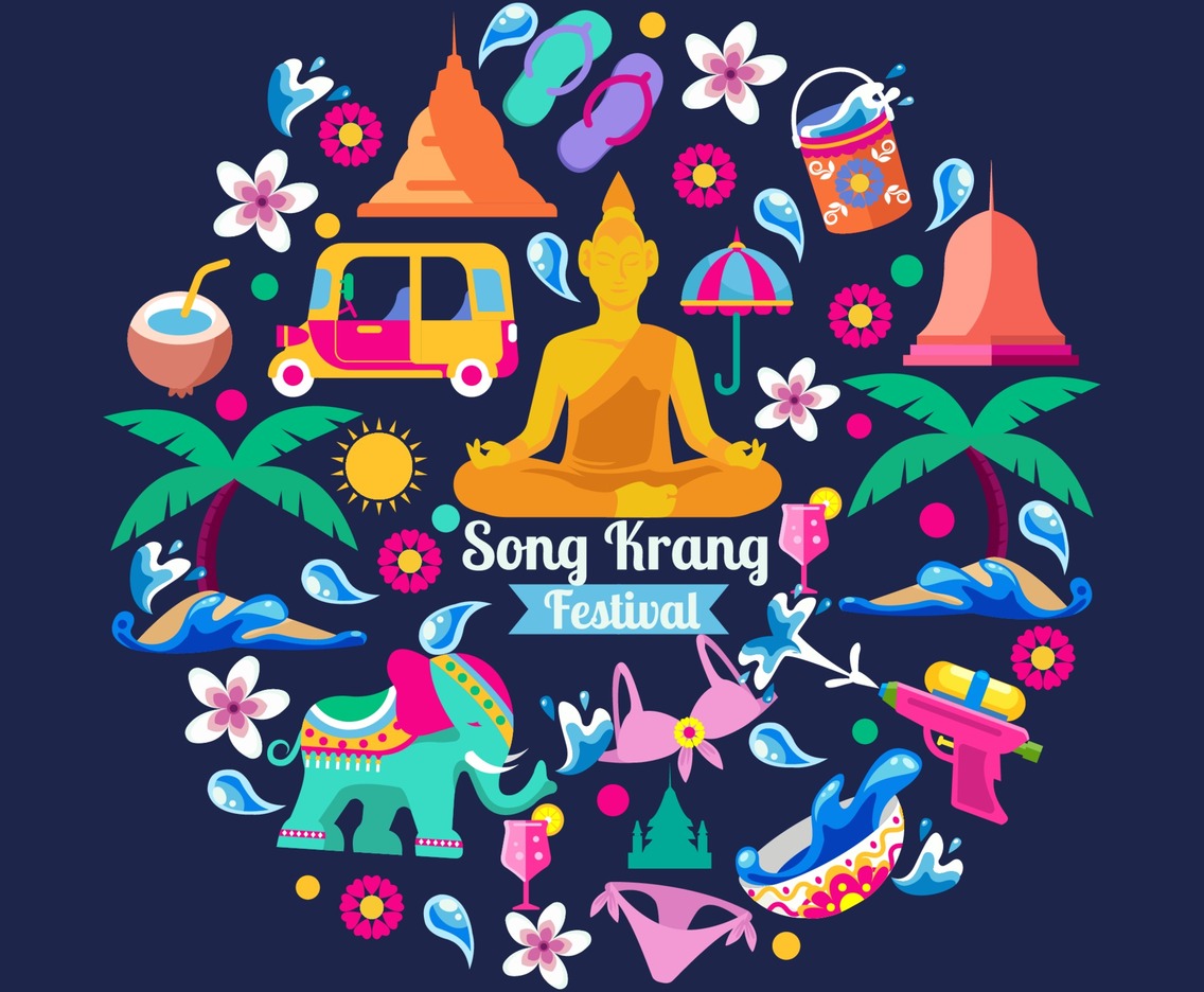 Song Krang Festival set of Icons