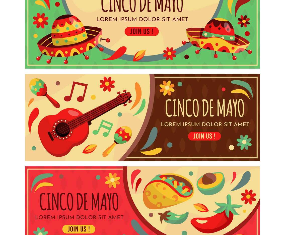 Set of Cinco De Mayo Banner