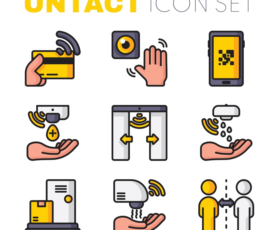 Untact Icon Collection in Flat Design
